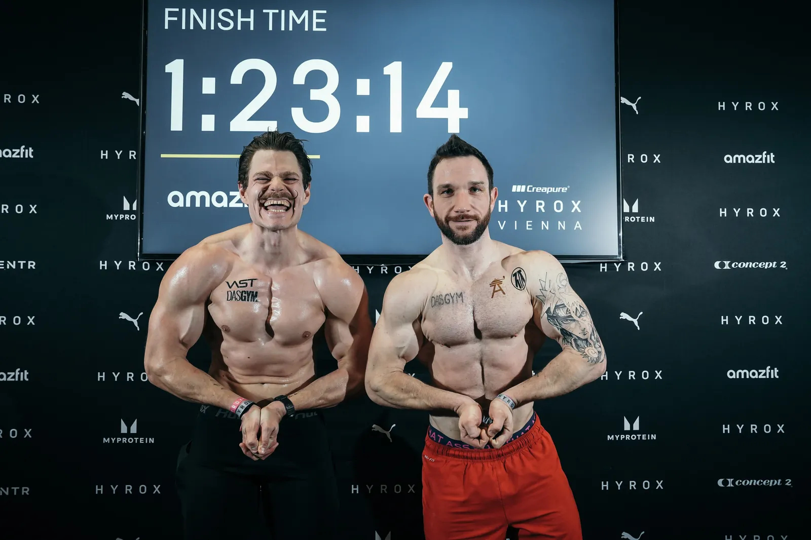 Offizielles Finish-Board HYROX Doubles Wien: 1:23:14
